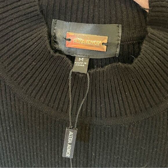 Alexia Admor Eliah Ribbed Knit Midi Sweater Dress in Black NWOT! size Medium - Picture 10 of 14